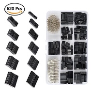 620pcs Dupont Connector 2.54mm, Dupont Cable Jumper Wire Pin Header Housing Kit, Male Crimp Pins+Fem