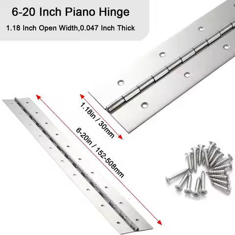 2pcs 6-20 Inch Piano Hinge Box Continuous Hinge 270 Degree Long Hinges For Cabinet Wooden Box Cupboa