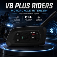 INTERCOM HELMET V6 PLUS HEADSET BLUETOOTH HELMET 6 RIDER PAIRING WATER RESISTANT IPX67 INTERCOM BLUE