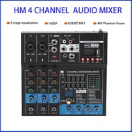 HM 4 Channel Audio-Mixer 16DPS/5 stage Equalization For Stage Live Performance Recording