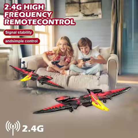 RC Plane Pterosaur 2.4G 6-Axis Gyro EPP Foam RC Aircraft With Led Light One Key Take Off 360 Rotatio