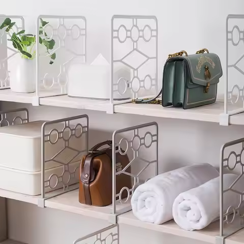 Divider Shelf Drawer Organizer Closet Storage Rack Wardrobe Compartment Layer Book Partition Baffle 