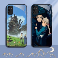NC-37 Howls Moving Castle Glass Case For Samsung A05S A35 A55 A24 A14 A15 A04S A34 A25 M15 A54 S21 F