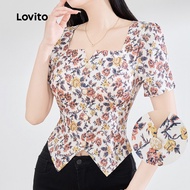 Lovito Boho Blouse Button Pleated Spring/summer Blouse for Women L155AD319 Lovito Blaus Boho Ber But