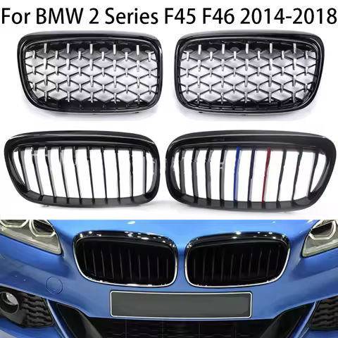 For BMW 2 Series F45 F46 GT 2014-2018 216i 218i 220i 225i Upgrade Front Radiator Grill Kidney Hood G