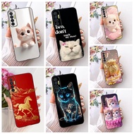 Casing For Tecno Camon 17P CG7 CG7n Phone Case Cute Cartoon Cat Dog Printed Soft Black Cover For Tec