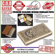 GUIPAI VINTAGE CLASSIC KOTAK ROKOK BAHAN METAL UNTUK KRETEK FILTER MILD SLIM DENGAN PENJEPIT DAN BOX