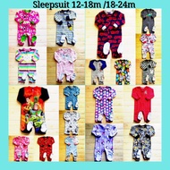 Sleepsuit /BajuTidur  Baby/(Polyester material) 12-18/ 18-24m Original Bundle/Preloved