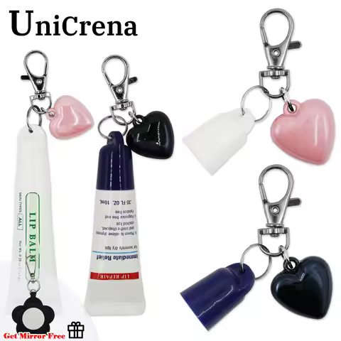 UniCrena Keychain Cap for Lip Balm Aquaphor 0.35oz/10ml-Key Chain Cap Holders for Lip Gloss Summer F