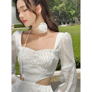 Handmade flower necklace made of fine silk - COQUI