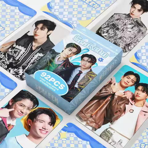 92PCS SeaKeen Thailand Star Photo Cards Set - Thai Drama CP Sea & Keen Lomo Card Collection with Sti