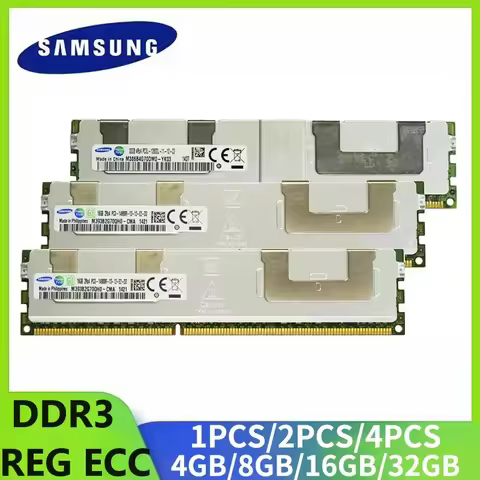 Samsung Server RAM DDR3 Memoria 4GB 8GB 16GB 32GB Memory REG ECC 1066 1333 1600 1866MHz PC3 RAM supp