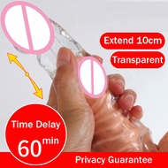 【10cm Extender】Big Head Dick G spot Crystal Sex Cock Penis Sleeve with Spike and Bolitas for Men Reusable Delay Ejaculation Dotted Ribbed Spike G point Crystal Enlarger Sleeve Thicken Cock Extender Condoms For Men for Happy Sex