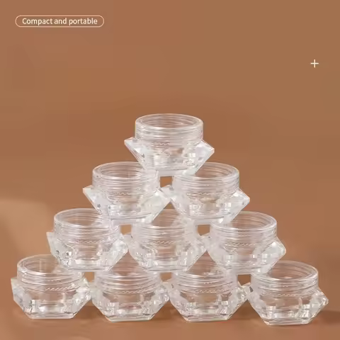 50pcs 20g 15g 10g 5g 3g Empty Plastic Cosmetic Makeup Jar Pots Transparent Sample Bottles Eyeshadow 