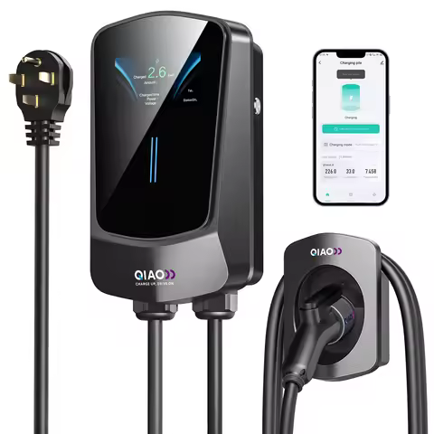 QIAO Level 2 Electric Vehicle Charger 9.6KW 40A Type1 EVSE with Smart APP Control, 4.3-inch Real-tim