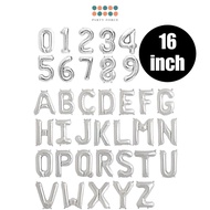 [Min 6 pcs]16 inch Silver Number Balloon Alphabet Balloon16inch Letter Balloon