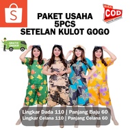 5Pc Business Package GOGO Nursing Culottes Suit Standard Batik Rayon Santung