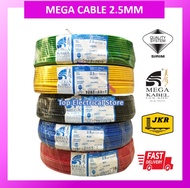 MEGA CABLE 2.5MM (PER METER) KABEL MEGA INSULATED 100% PURE COPPER CABLE WIRE KABLE WIRING WAYAR DIY