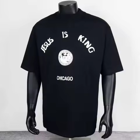 Letter Print Simple Style Kanye West T-shirt Men's Women's Loose High Street Trendy Hip Hop CPFM Sho