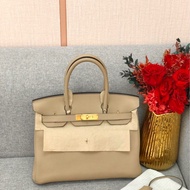 Hermes愛馬仕birkin30風衣灰togo皮金扣X刻