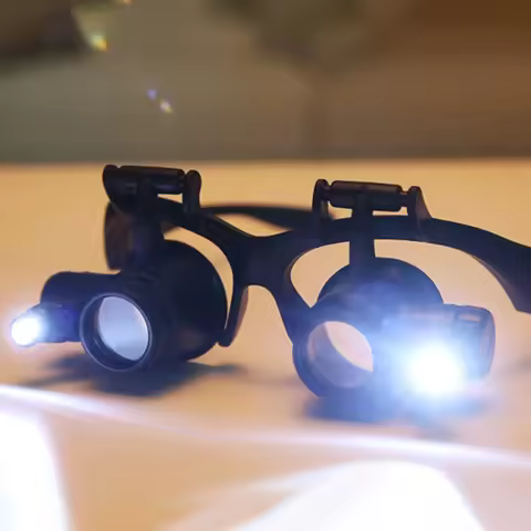 Magnifying Glasses Magnifier Wearing Magnifier 10X/15X/20X/25X With LED Light For Reading Jewelers W