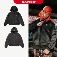 Jacket boxy zip form with black DAVIES Hooded Jacket POL| D33-AK2