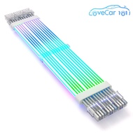 ARGB PSU สายพ่วง24Pin ATX สาม Streamer GPU 8Pin GPU สายพ่วงงอได้5V 3PIN PCIE ตกแต่ง Casing PC