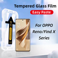ฟิล์มกระจกเทมเปอร์สำหรับ OPPO Reno 10 9 Pro Plus X6 OPPO Find X5 Pro ติดตั้งง่ายเพียงคลิกเดียววางง่ายฟองอากาศฟรีปกป้องเต็มรูปแบบปกป้องหน้าจอสำหรับ OPPO Reno 10 Pro