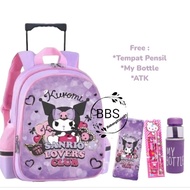 Bbs KUROMI TROLLEY BAG FOR GIRLS KINDERGARTEN PRIMARY SCHOOL CHILDREN'S SCHOOL BACKPACK Package