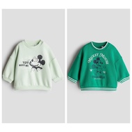 H&M Printed Sweater Light Green/Dark Size 4-6/9-12