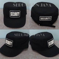 TOPI KOMANDO SECURITY - TOPI KOMANDO HITAM TULISAN SECURITY PUTIH VELCRO 2 PATCH
