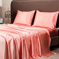 codSolid Color Satin Sheet and Pillowcase Set,Luxurious Bedding Ensemble with a Silky Sheen,Twin/Ful