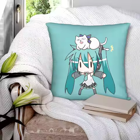 Hatsune Miku Pillowcase Polyester Cushion Cover Decorations Anime Pillow Case Cover Home Square 45*4