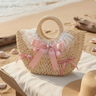 Straw Handbag Structured Trapezoid Handbag Top Handle Bag Woven Fashion Accessory Lightweight