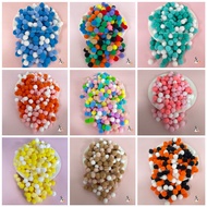 Pom Pom 100 Tablets Mixed Colors Baby Toys Many Sizes 1.0cm 1.5cm 2.0cm 2.5cm 3.0cm Pom poms