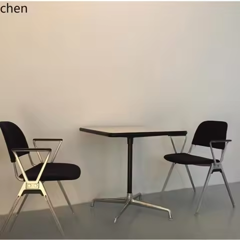 HTT Eames small room dining table simple square black edge desktop office coffee table