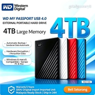 WD My Passport 4TB External Portable Hard Drive USB 3.0 HDD, Automatic Backup, 256-bit AES Encryptio