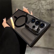 Đối với Magsafe Hidden Holder Clear Case For Samsung Galaxy S25 Ultra Case Phone Cover S25ultra Shoc