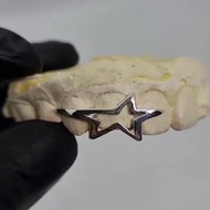 New Copper Hip Hop Teeth Grillz Pentagram Star Punk Single Clips Removable Grillz