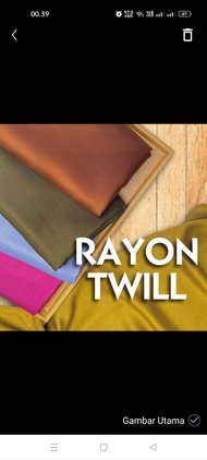 Kain Rayon Twill 100% Rayon Twill Premium Harga per Setengah Meter GRADE A