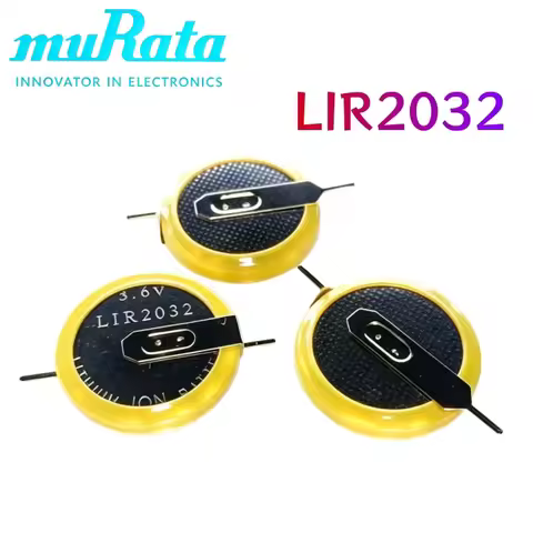 2-100PCS LIR2032 180° CR2032/W 2032 battery with wire 2pin Laptop motherboard BIOS CMOS battery with