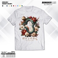 Kaos Imlek 2025 Gong Xi Fa Cai Green Snake Rose Flower | Baju CNY Happy Chinese New Year Of Snake -