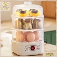 [Virgil.my] Two/Three-Layer Multifunction Egg Boiler Cooker 6 Eggs Automatic Mini Steamer