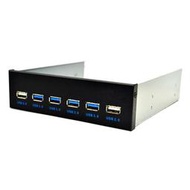 usb3.0光碟機位前置面板5.25寸4口6口hub 19pin轉四口u3二口u2面板