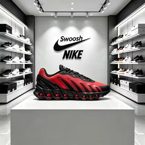 Nike Air Max Dn8 Comfort GS Low-Top Running Shoes Red and Black Unisex FQ7860-008