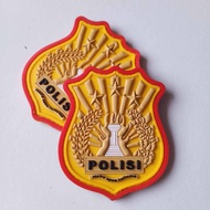 patch rubber logo polisi emblem tempelan topi