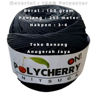 Polycherry Onitsuga Black Polyester Knitting Yarn