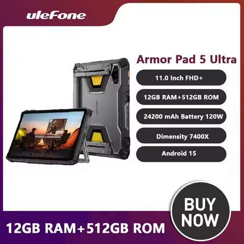 2025 NEW Ulefone Armor Pad 5 Ultra 5G 11“FHD Rugged Tablet 24200mAh Battery Portable Projector 200LM