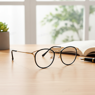 Clear frame glasses with -0.50 to -4.00 myopia correction, blue light blocking, Korean style, model 