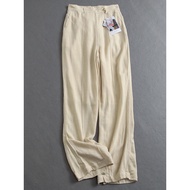 Breathable Soft Comfortable Linen Blend Drape Loose Straight Pants Elastic Waist Wide Leg Casual Pan